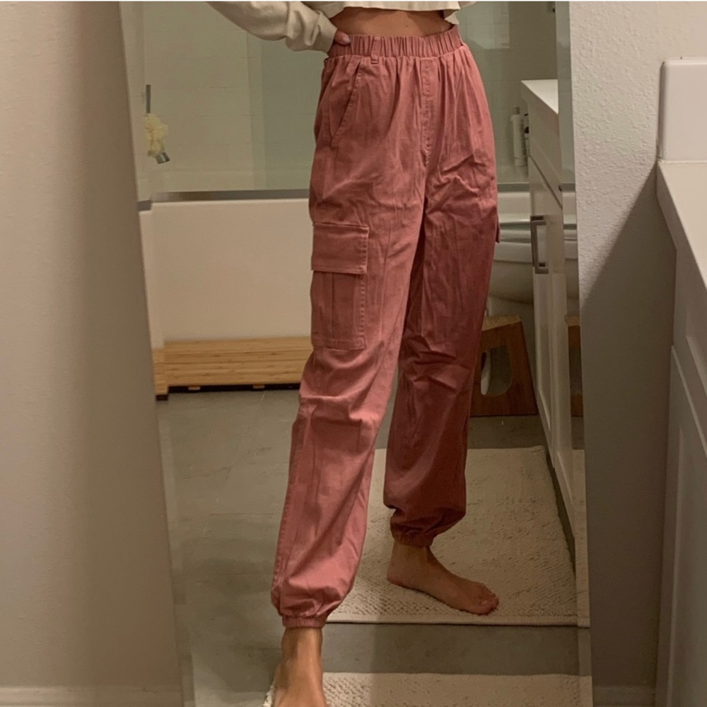 Pink cargo pants